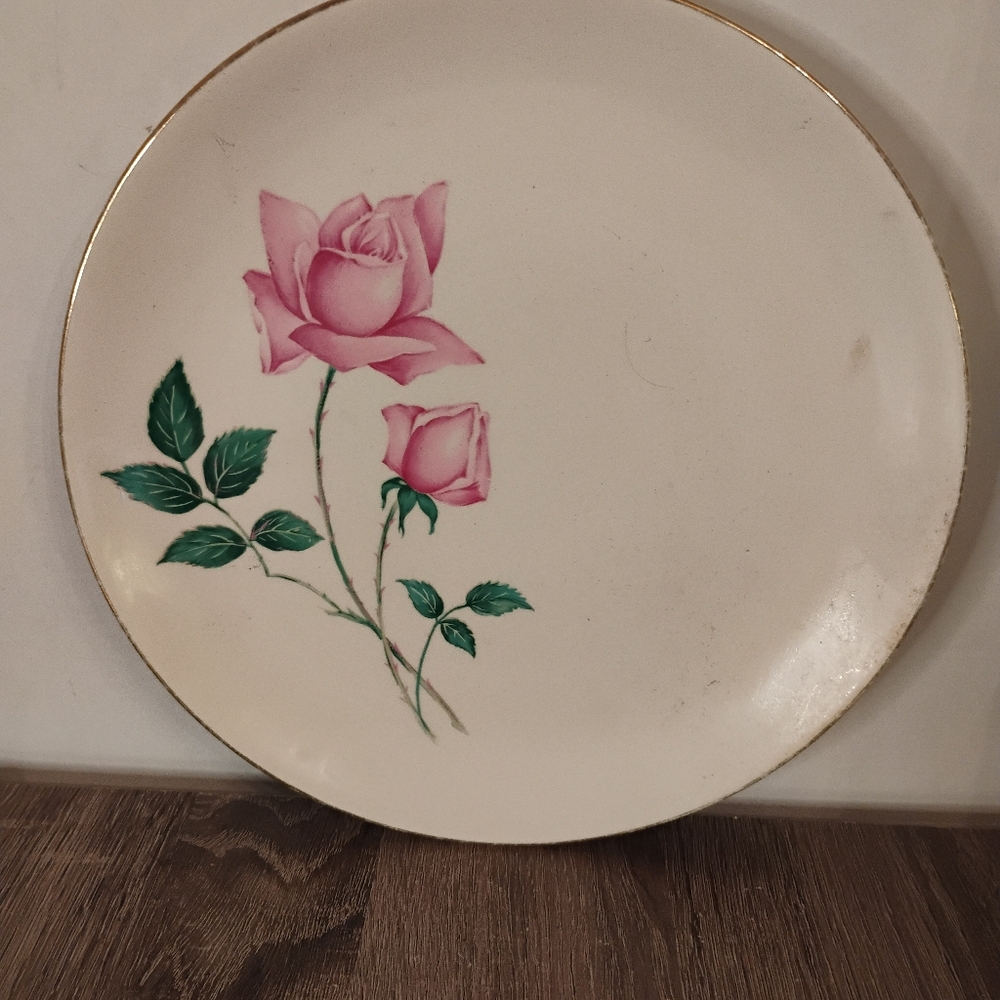 Simplicity 22k Gold Floral Ceramic Plate